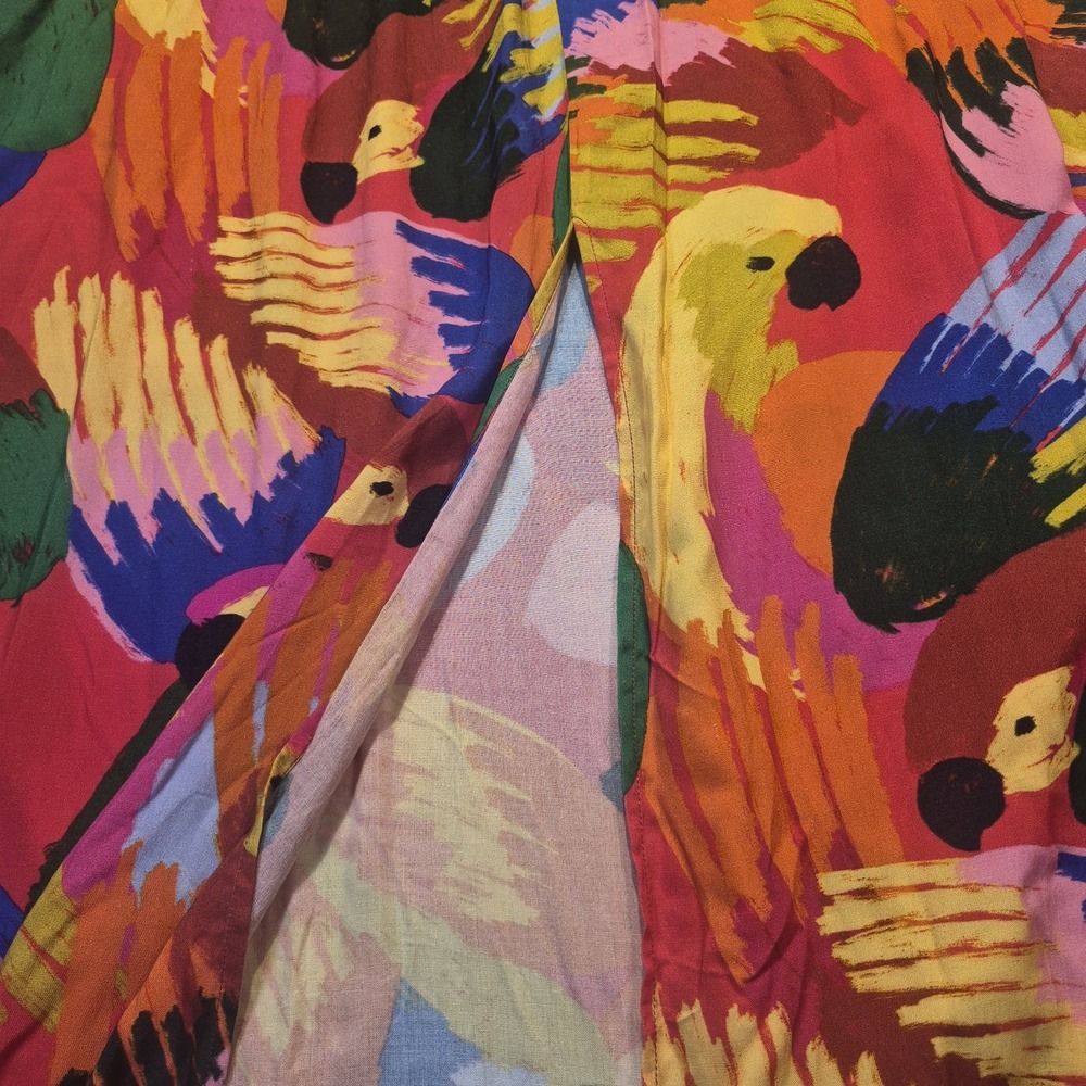 Farm Rio Macaw Party Dress Crochet Top Colorful Parrot Maxi Midi Sun Dress NWT - Picture 9 of 16